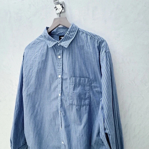 Vans Medium 100% Cotton Blue Striped Button-Up Shirt - Picture 4 of 10